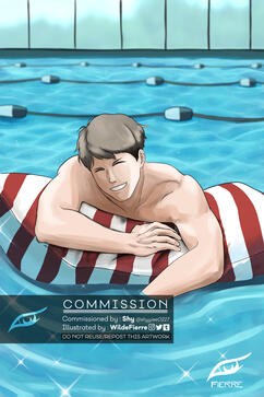 Osamu on pool [Rendered Sketch] for Shy
